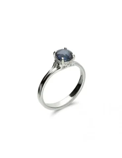 New Anillo Oro Blanco, Zafiro Y Diamantes Para Ella | Anillos