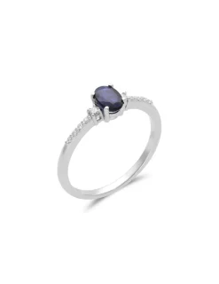 Discount Anillo Oro Blanco, Zafiro Y Diamantes Para Ella | Anillos