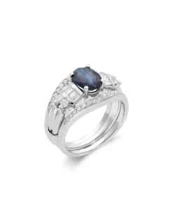 Best Anillo Oro Blanco, Zafiro Y Diamantes Para Ella | Anillos