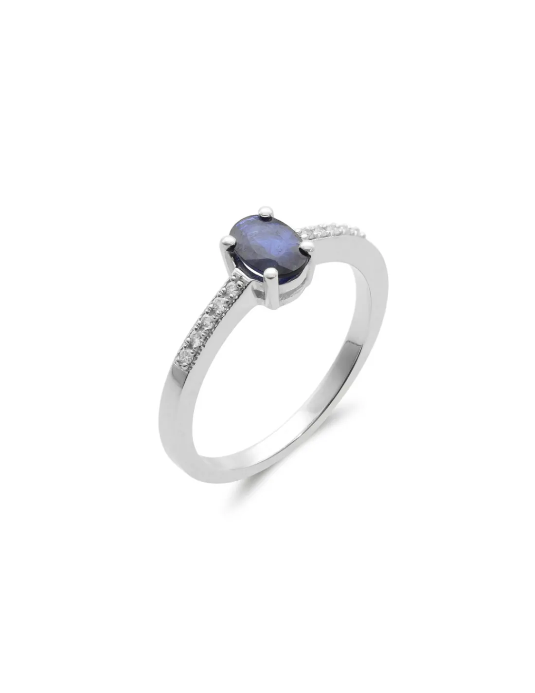 Hot Anillo Oro Blanco, Zafiro Y Diamantes Para Ella | Anillos