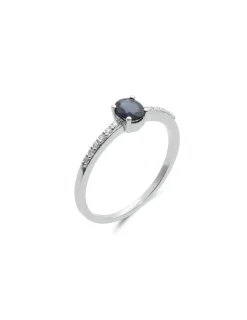 New Anillo Oro Blanco, Zafiro Y Diamantes Para Ella | Anillos