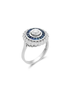 Online Anillo Oro Blanco, Zafiros Y Diamantes Para Ella | Anillos