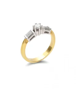 Clearance Anillo Oro Blanco-Amarillo Y Diamantes Para Ella | Anillos