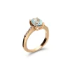 Best Anillo Oro Rosa Aguamarina Y Diamantes Para Ella | Anillos
