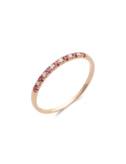 Hot Anillo Oro Rosa, Rubíes Y Diamantes Para Ella | Anillos