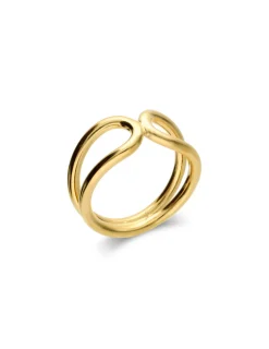 Best Anillo Plata Chapada Doble Aro Para Ella | Anillos