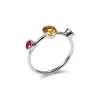 New Anillo Plata, Citrino Y Rubíes Anillos | Para Ella