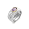 Hot Anillo Plata-Oro Amarillo Con Amatista Para Ella | Anillos