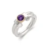 Online Anillo Plata-Oro Y Piedra Morada Para Ella | Anillos
