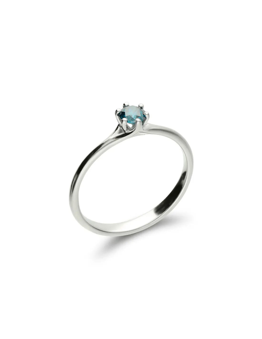 Hot Anillo-Solitario Con Diamante Azul Para Ella | Solitarios