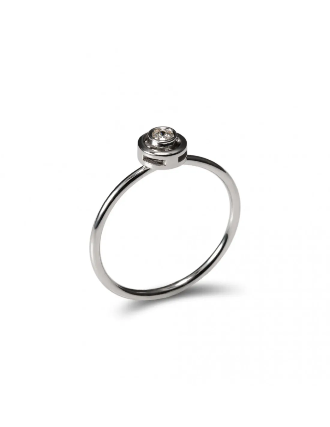 Hot Anillo-Solitario Oro Blanco Y Diamante Para Ella | Solitarios