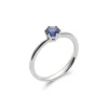 Online Anillo-Solitario Oro Blanco Y Zafiro Para Ella | Solitarios