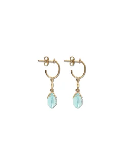 Online Argollas Oro Amarillo, Topacio Y Diamante Pendientes | Para Ella