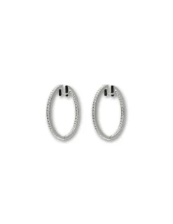 Sale Argollas Oro Blanco Y Diamantes Para Ella | Pendientes