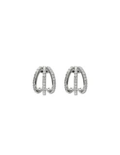 Discount Argollas Oro Blanco Y Diamantes Para Ella | Pendientes