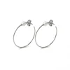 New Argollas Oro Blanco Y Perlas Pendientes | Pendientes