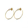 Fashion Argollas Oro y Perlas Pendientes | Pendientes