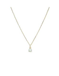 Outlet Cadena-Colgante Oro Amarillo, Diamantes Y Aguamarina Gargantillas | Para Ella