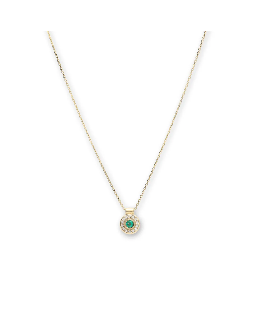 Online Cadena-Colgante Oro Amarillo, Esmeralda Y Diamantes Para Ella | Collares Y Gargantillas