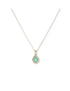 Hot Cadena-Colgante Oro Amarillo, Esmeralda Y Diamantes Para Ella | Collares Y Gargantillas