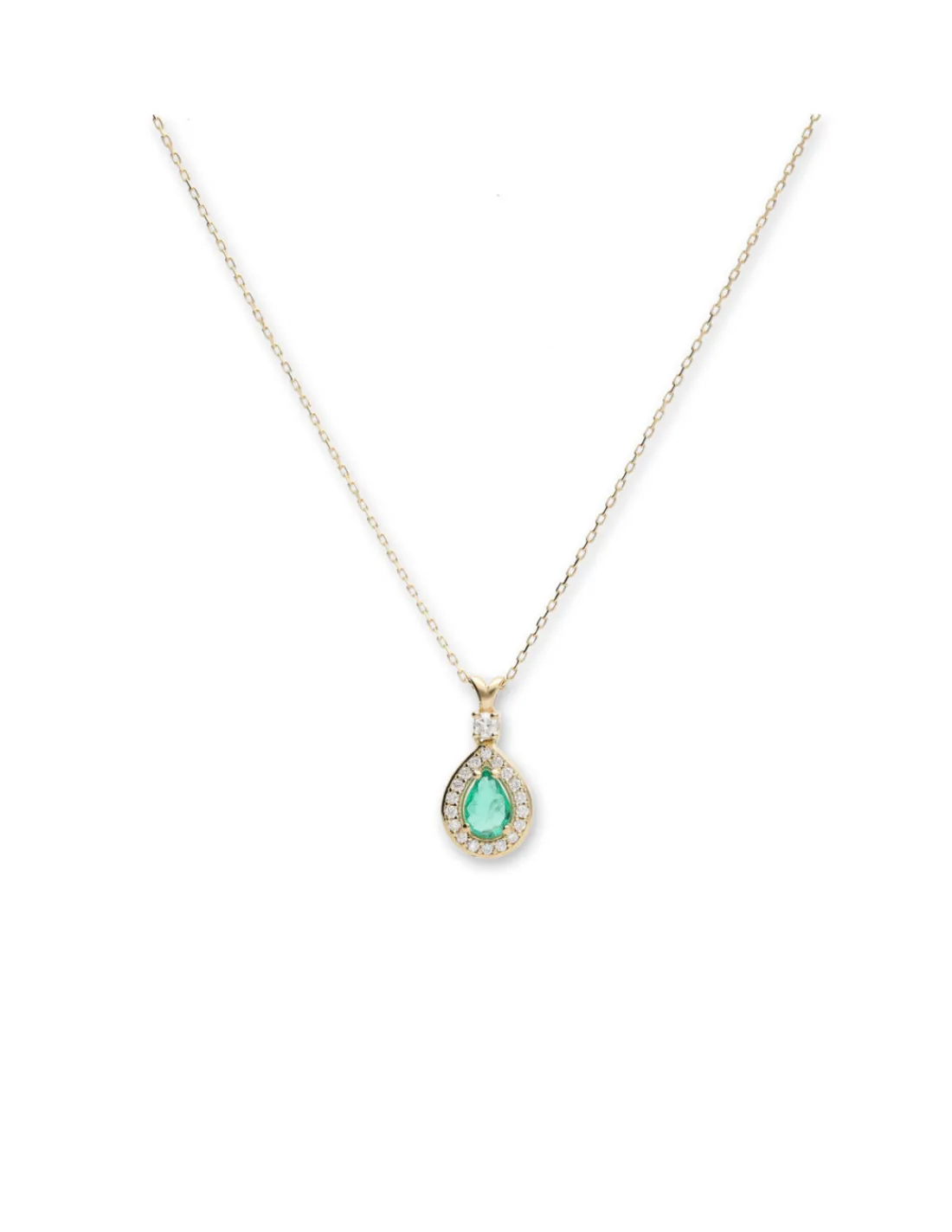 Hot Cadena-Colgante Oro Amarillo, Esmeralda Y Diamantes Para Ella | Collares Y Gargantillas