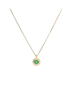 Fashion Cadena-Colgante Oro Amarillo, Esmeralda Y Diamantes Para Ella | Collares Y Gargantillas