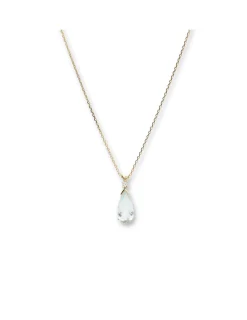 Outlet Cadena-Colgante Oro Amarillo, Aguamarina Y Diamante Para Ella | Collares Y Gargantillas