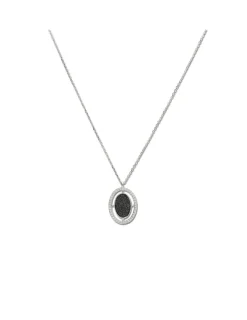 Outlet Cadena-Colgante Oro Blanco, Diamantes Y Ónix Para Ella | Collares Y Gargantillas