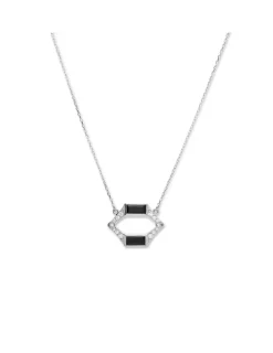 Hot Cadena-Colgante Oro Blanco, Diamantes Y Ónix Eclipsia | Para Ella