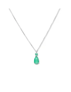 Best Cadena-Colgante Oro Blanco, Esmeraldas Y Diamantes Para Ella | Collares Y Gargantillas