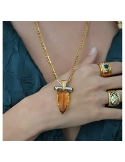 Hot Colgante Oro Rosa-Blanco, Citrino y Turmalinas Para Ella | Piezas Únicas