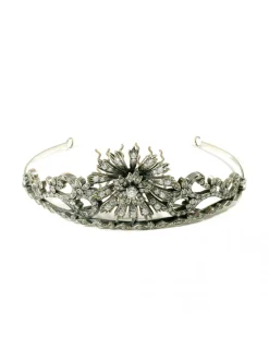 Outlet Diadema Novia Art Deco Plata Y Circonitas Flor Para Ella | Complementos