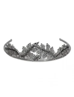 Outlet Diadema Novia Hojas Plata Y Circonita Para Ella | Complementos