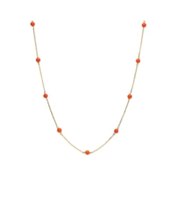 New Gargantilla Oro Amarillo Y Coral Gargantillas | Para Ella