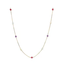 Discount Gargantilla Oro Amarillo, Perla, Amatista, Aguamarina Y Jade Gargantillas | Para Ella