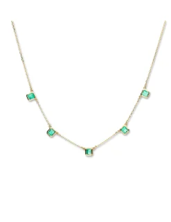 Clearance Gargantilla Oro Amarillo Y Esmeraldas Para Ella | Collares Y Gargantillas