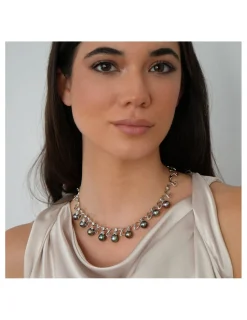 Clearance Gargantilla Oro Blanco, Diamantes Y Perlas Para Ella | Piezas Únicas