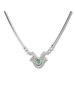 Outlet Gargantilla Oro Blanco, Esmeralda Y Diamantes Para Ella | Collares Y Gargantillas