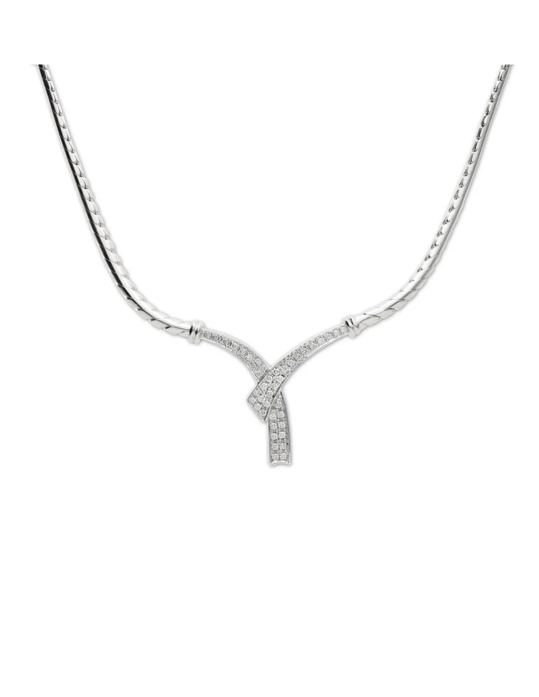 Fashion Gargantilla Oro Blanco Y Diamantes Para Ella | Piezas Únicas