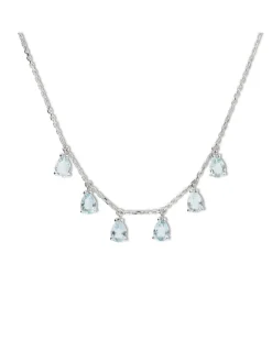 Online Gargantilla Oro Blanco Y Aguamarinas Para Ella | Collares Y Gargantillas