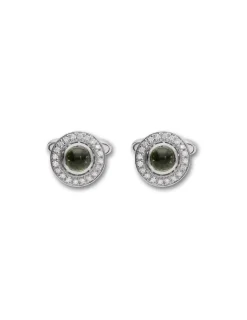 Sale Gemelos Oro Blanco, Turmalina Y Diamantes Para Él | Gemelos