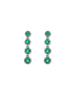 Best Pendiente Oro Blanco Y Esmeraldas Pendientes | Para Ella