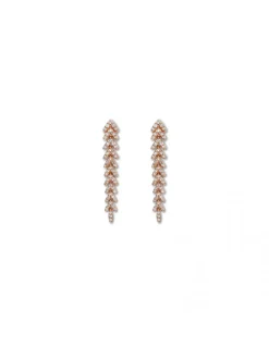 Clearance Pendiente Oro Rosa Y Diamantes Para Ella | Pendientes
