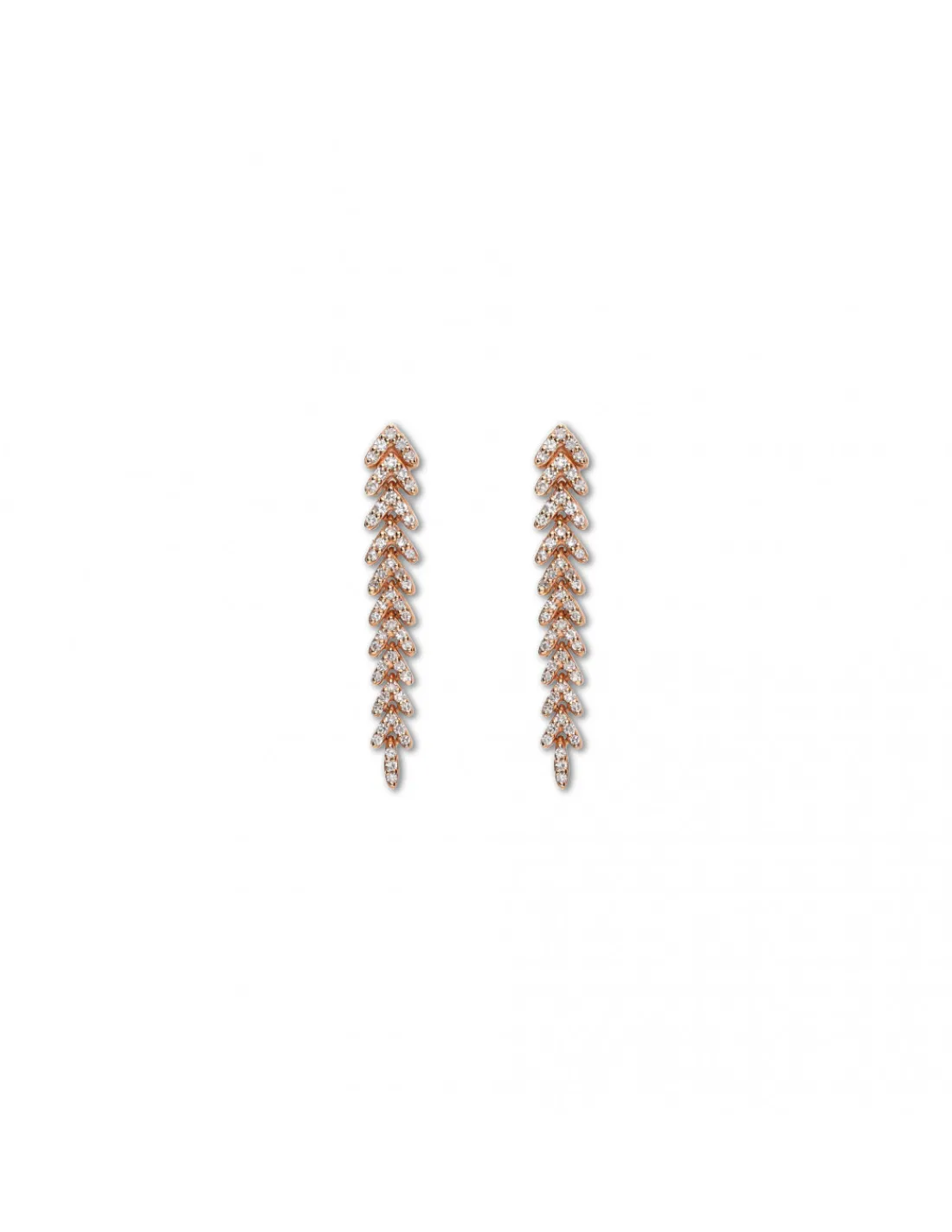 Clearance Pendiente Oro Rosa Y Diamantes Para Ella | Pendientes