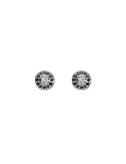 Outlet Pendientes Dormilonas Oro Blanco Y Diamantes Black Diamonds | Para Ella