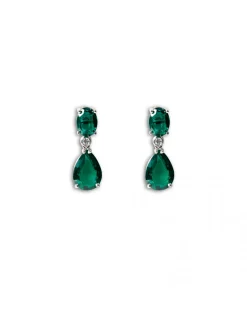 Outlet Pendientes Esmeraldas y Diamantes Para Ella | Pendientes