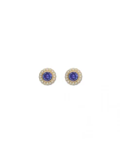 Best Pendientes Oro Amarillo, Tanzanita Y Diamantes Para Ella | Pendientes