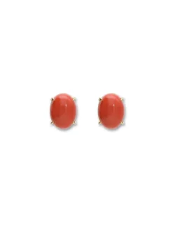Outlet Pendientes Oro Amarillo Y Coral Para Ella | Pendientes