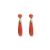Clearance Pendientes Oro Amarillo Y Coral Para Ella | Pendientes