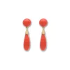 Discount Pendientes Oro Amarillo Y Coral Para Ella | Pendientes